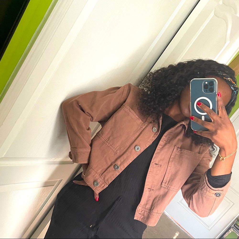 Cocoa Boxy Cropped Shacket